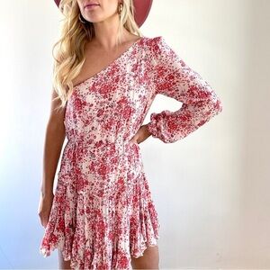 By Together Peach & Pink Floral One Sleeve Dress